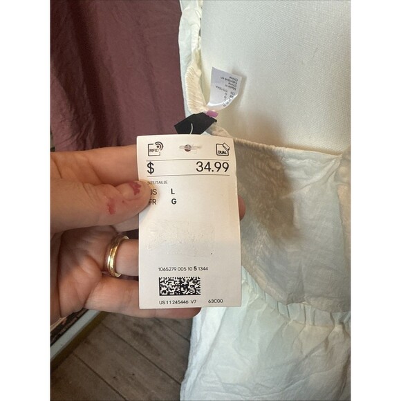 New With Tag Divided H&M Skirt & Blouse Set White Puff Sleeve Boho Large - Picture 7 of 8